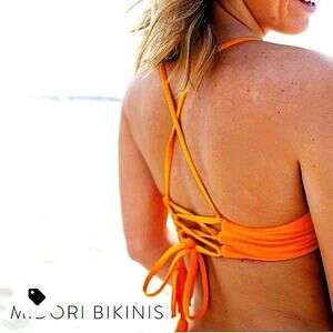 NWT MIDORI Burgundy Mia Vita Bikini Top Tassel Tie Bohemian Beachy Chic Sz: S